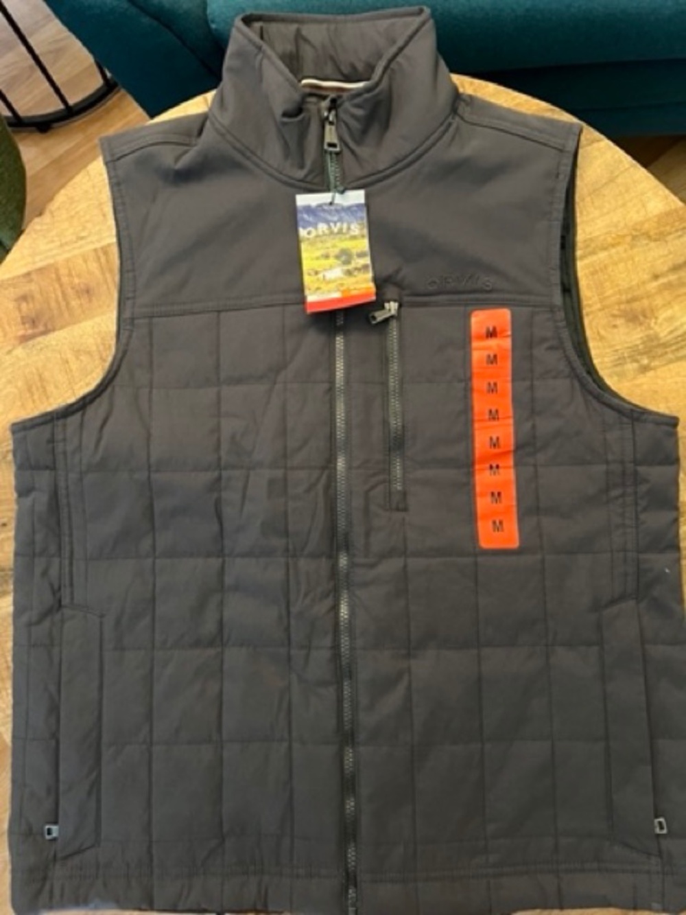 Orvis Classic Collection Quilted Full Zip Vest Charcoal Men's Size Medium M~NWT